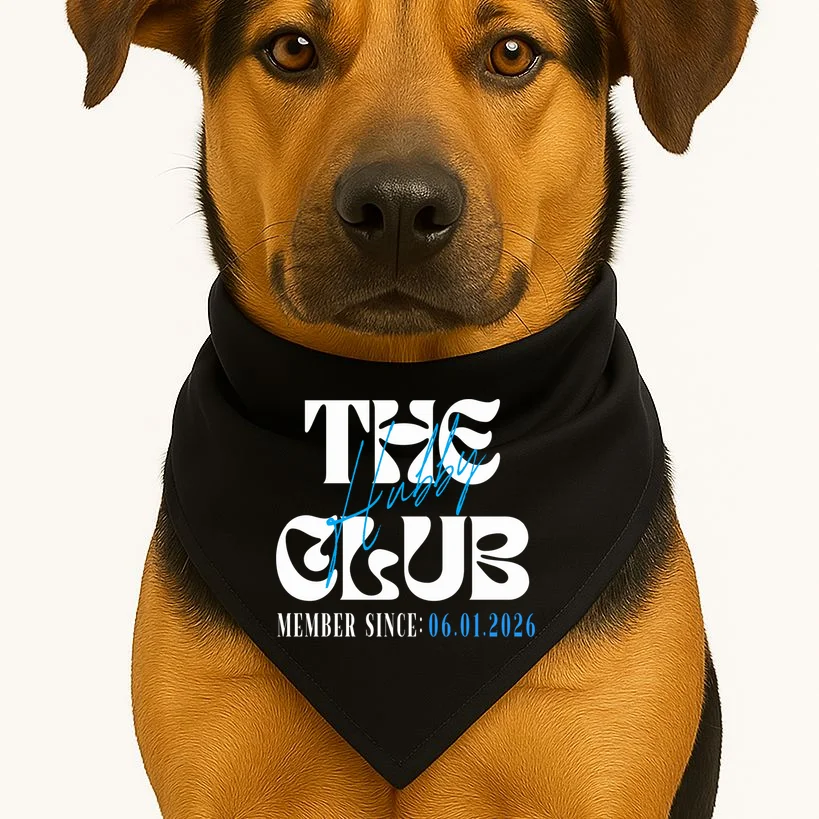 The Hubby Club Customizable Wedding Date Dog Bandana - Front 1