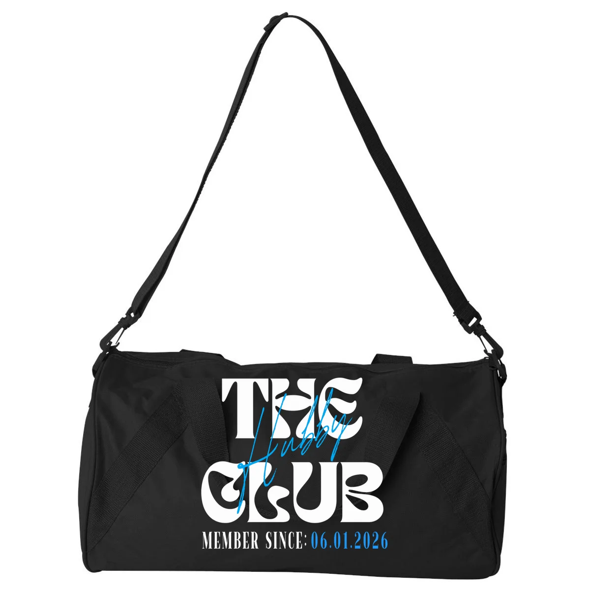 The Hubby Club Customizable Wedding Date Duffel Bag - Front