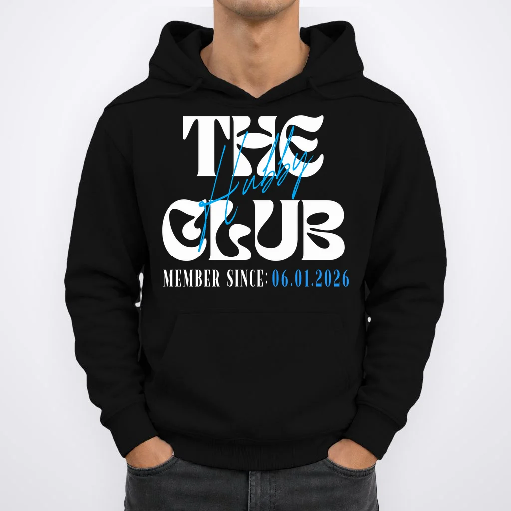 The Hubby Club Customizable Wedding Date Hoodie - Front 1