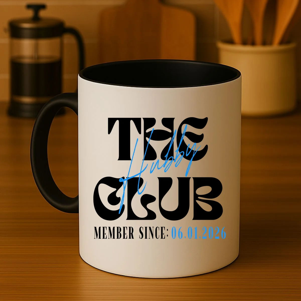 The Hubby Club Customizable Wedding Date Coffee Mug - Front 3