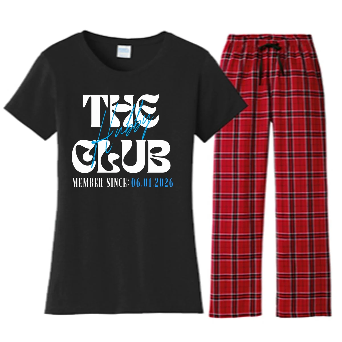 The Hubby Club Customizable Wedding Date Women's Flannel Pajama Set - Front