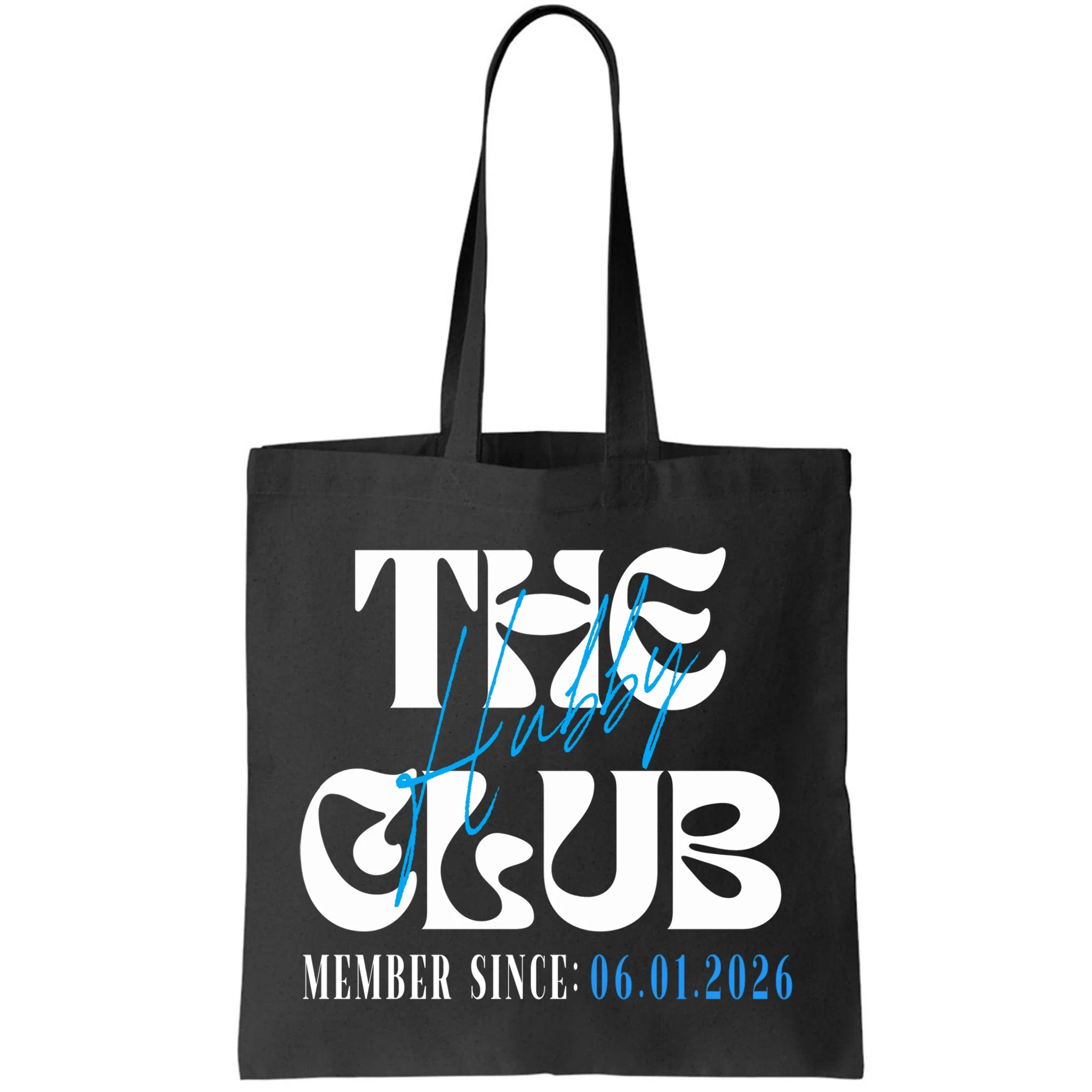 The Hubby Club Customizable Wedding Date Tote Bag Front