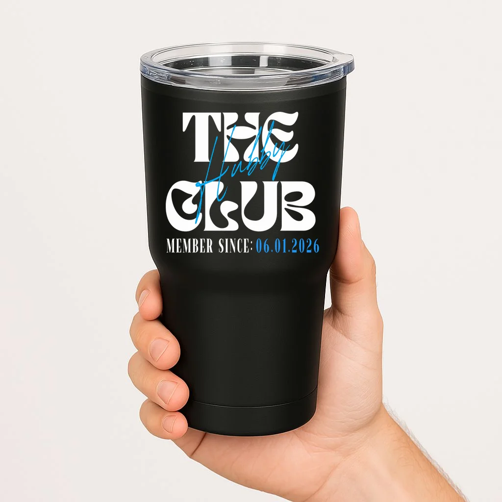 The Hubby Club Customizable Wedding Date 20oz Tumbler - Front 1