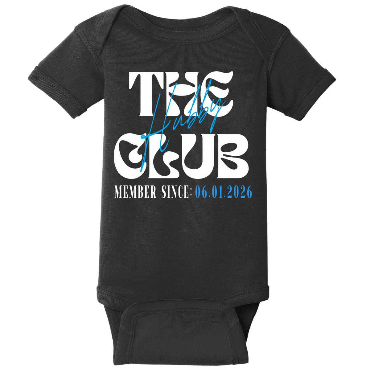 The Hubby Club Customizable Wedding Date Baby Bodysuit - Front