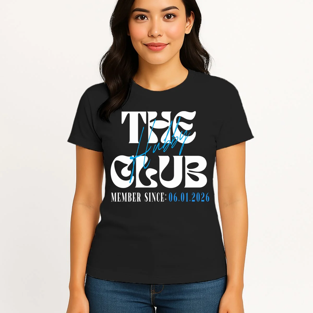 The Hubby Club Customizable Wedding Date Women's T-Shirt - Front 3