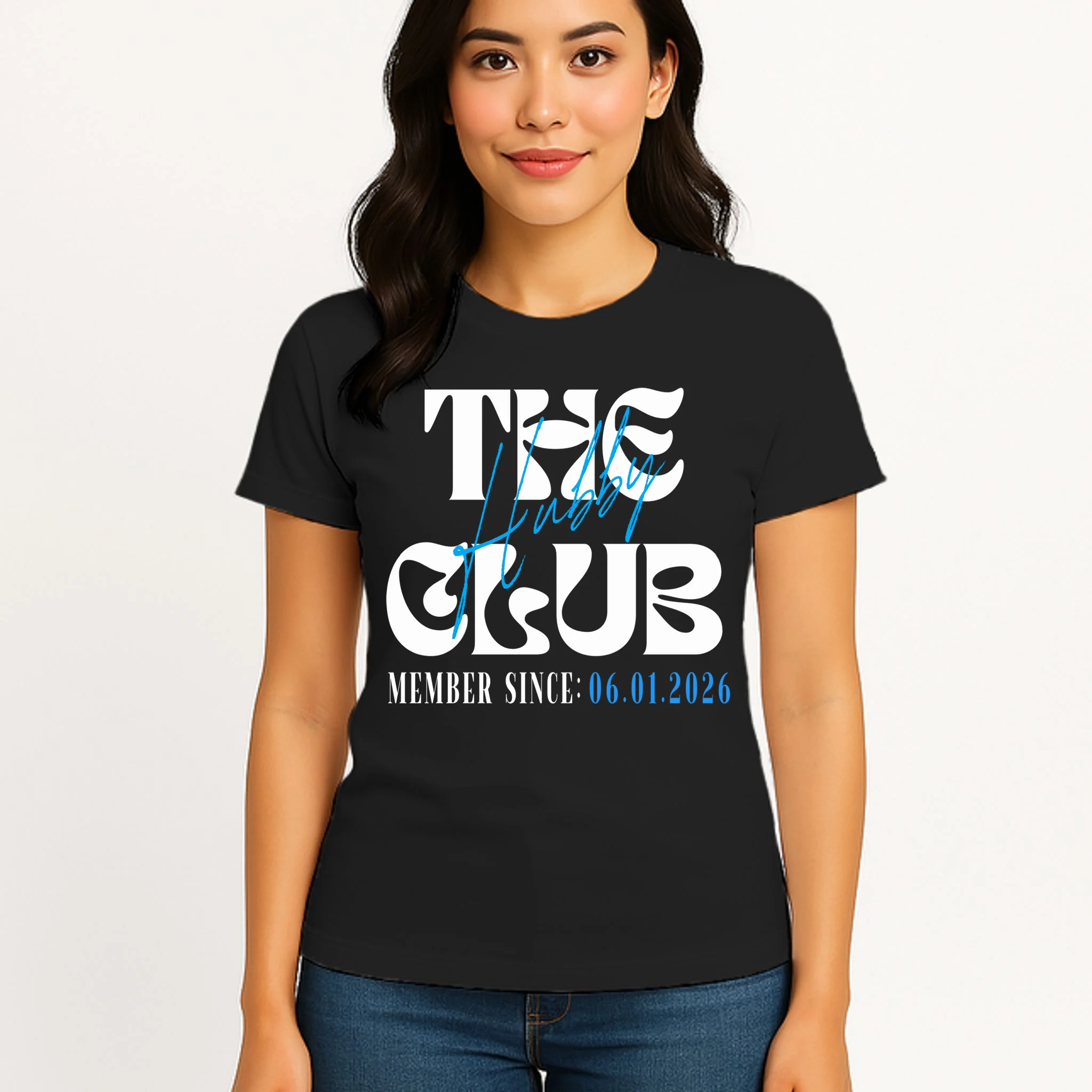 The Hubby Club Customizable Wedding Date Women's T-Shirt - Front 3