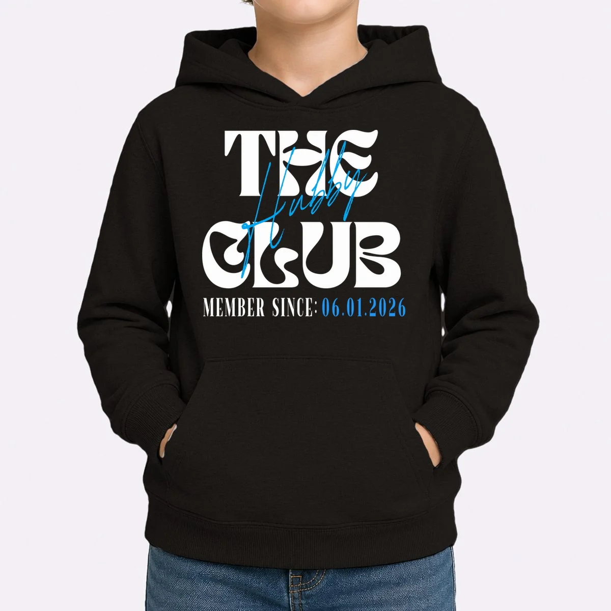 The Hubby Club Customizable Wedding Date Kids Hoodie - Front 1