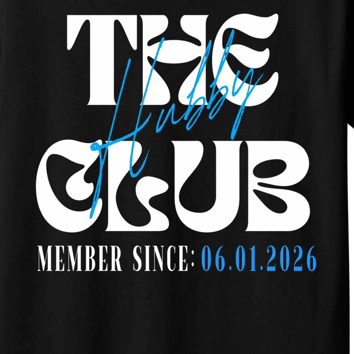 The Hubby Club Customizable Wedding Date Kids T-Shirt - Front - Close-up