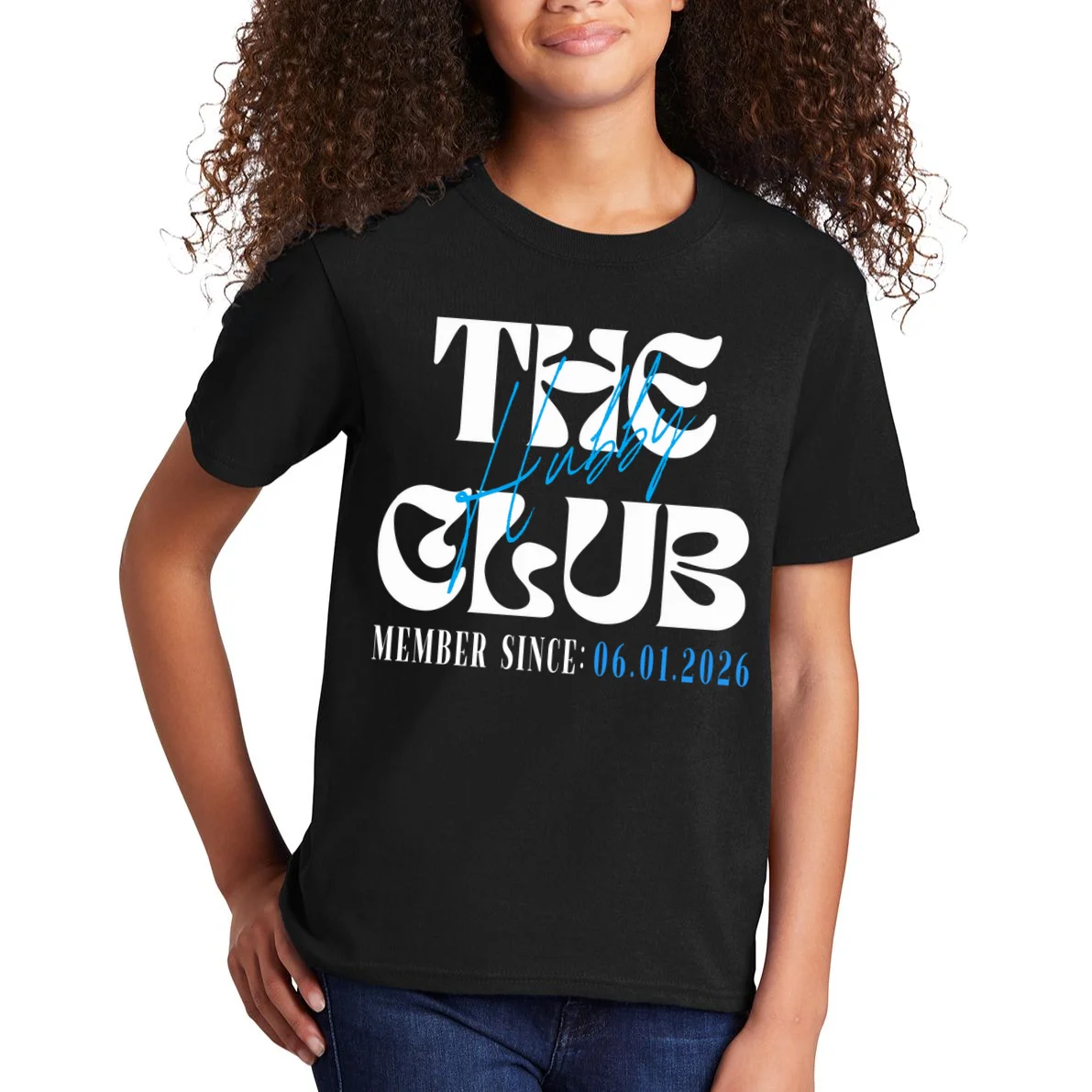 The Hubby Club Customizable Wedding Date Kids T-Shirt - Front 1