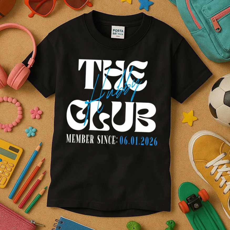 The Hubby Club Customizable Wedding Date Kids T-Shirt - Front 2