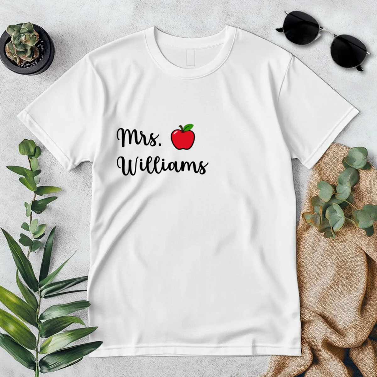 Custom Name Teacher T-shirt T-Shirt - Front 1