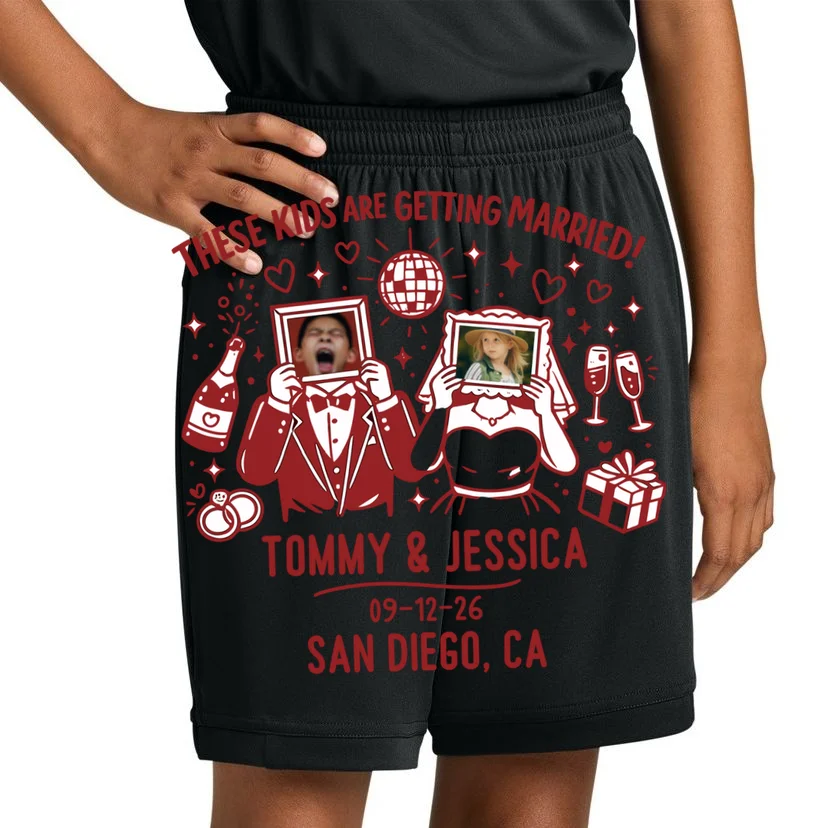 These Kids Are Getting Married Personalized Wedding Kids Shorts - Front 1