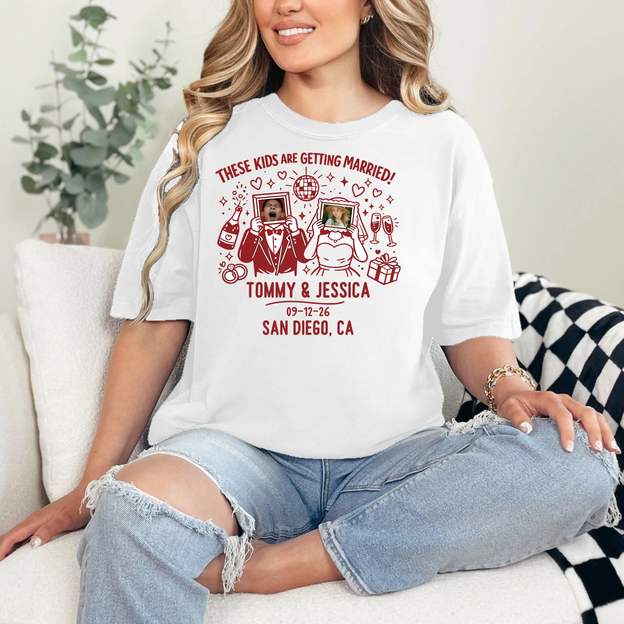 These Kids Are Getting Married Personalized Wedding T-Shirt - Front 1