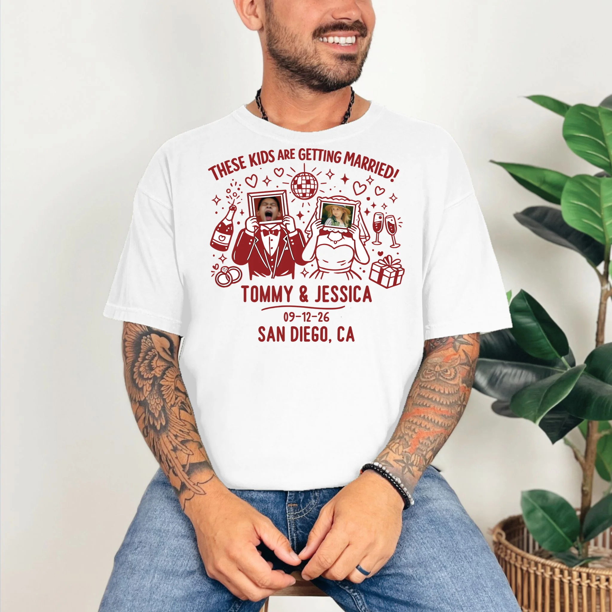 These Kids Are Getting Married Personalized Wedding T-Shirt - Front 2