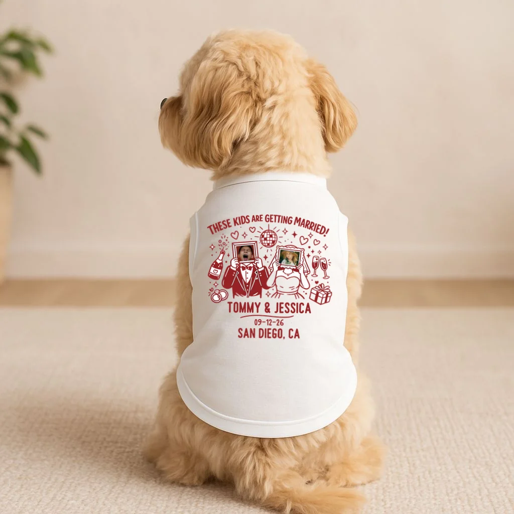 These Kids Are Getting Married Personalized Wedding Doggie Tank - Front 1