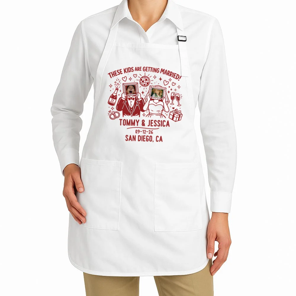 These Kids Are Getting Married Personalized Wedding Apron - Front 1