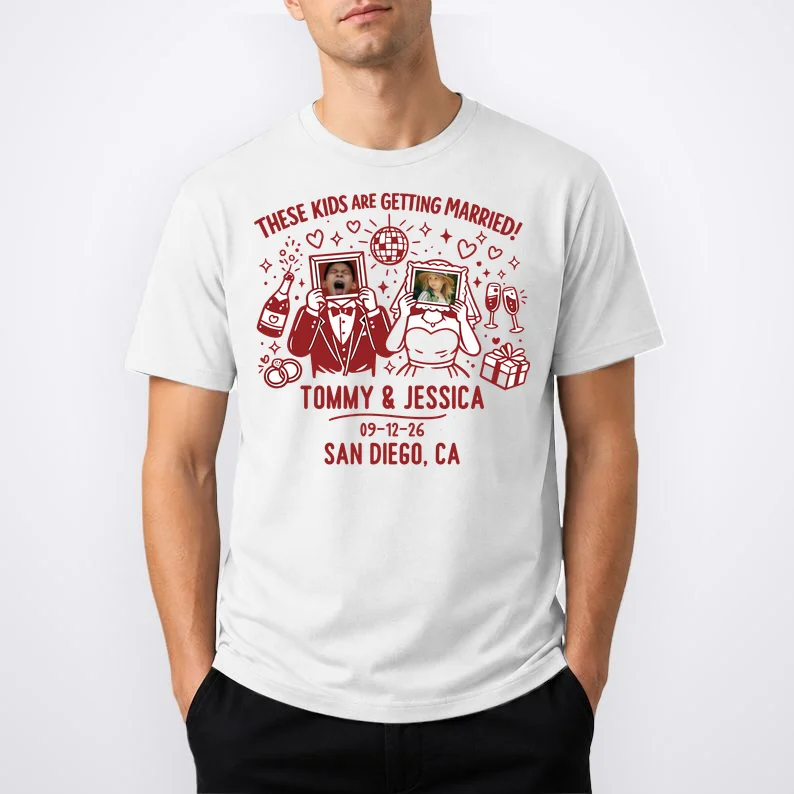These Kids Are Getting Married Personalized Wedding T-Shirt - Front 1