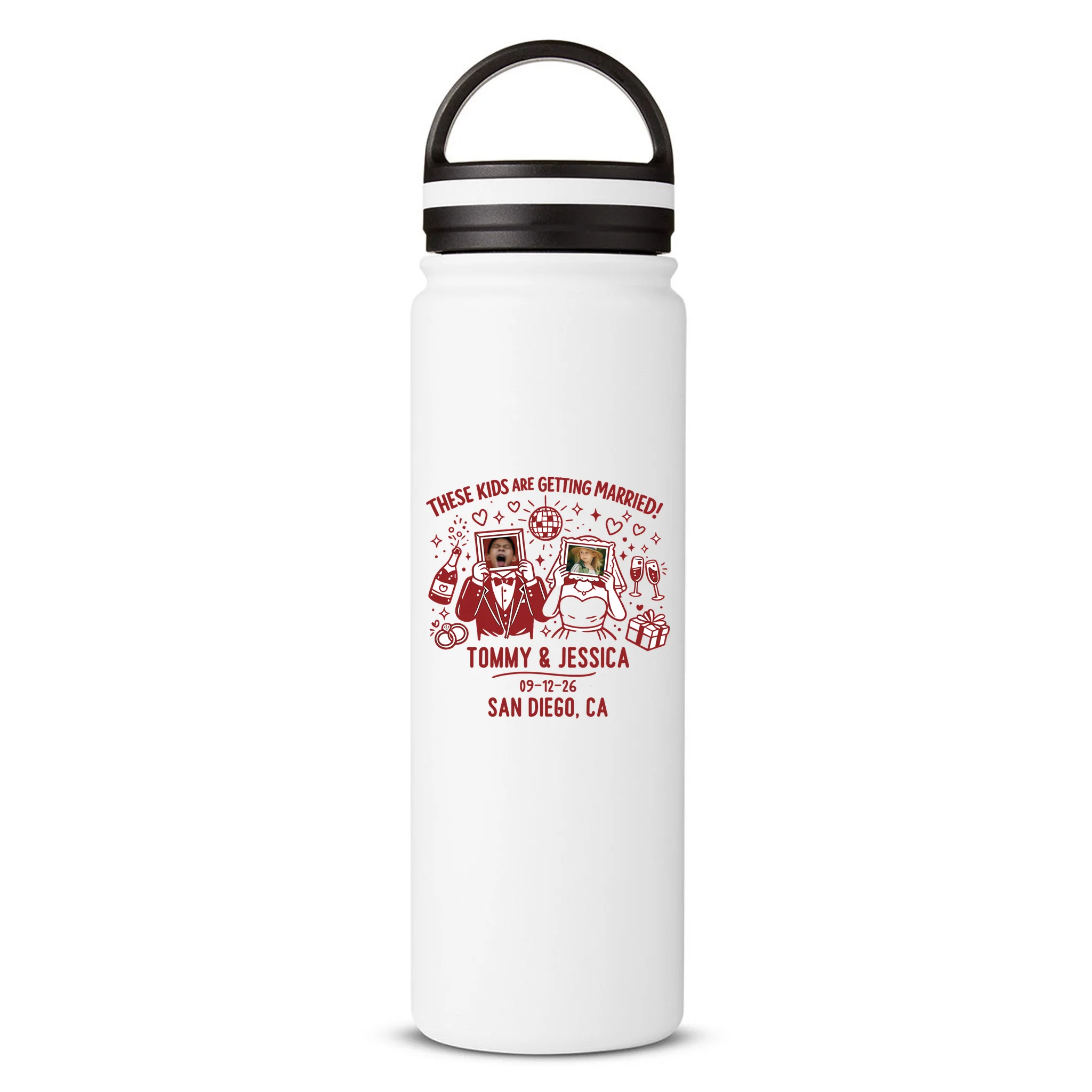 These Kids Are Getting Married Personalized Wedding 24oz Water Bottle - Front