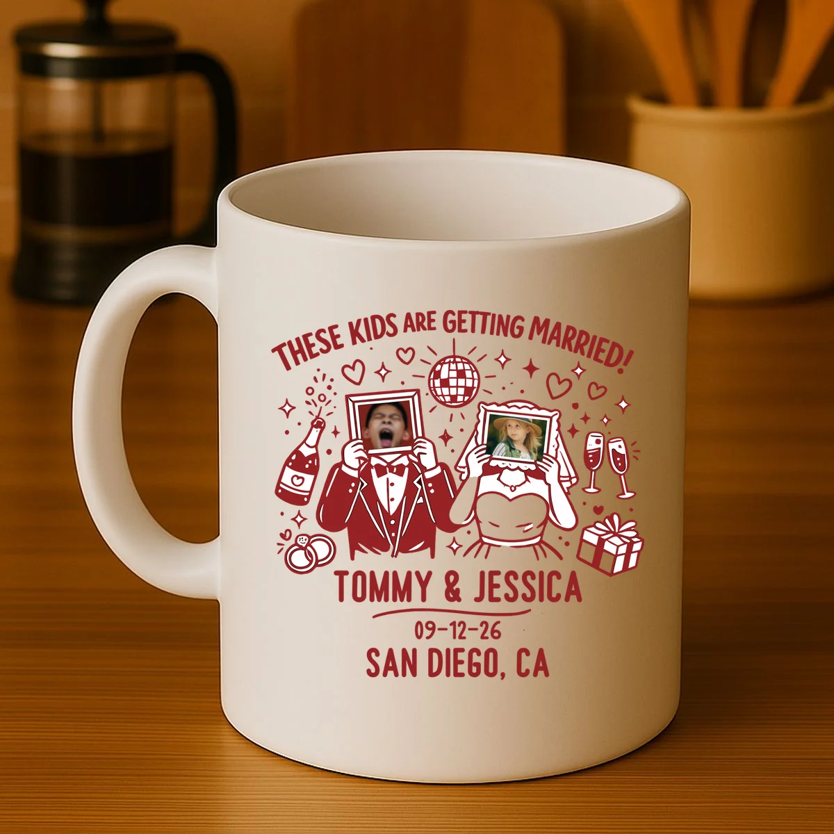 These Kids Are Getting Married Personalized Wedding Mug - Front 3