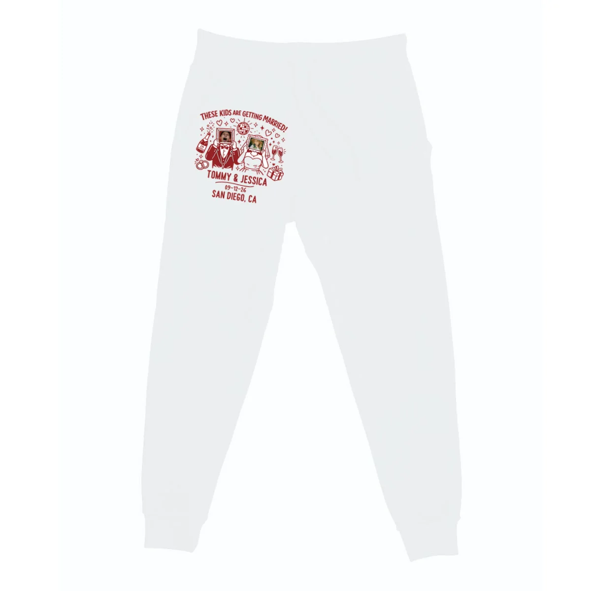These Kids Are Getting Married Personalized Wedding Men's Sweatpants - Front