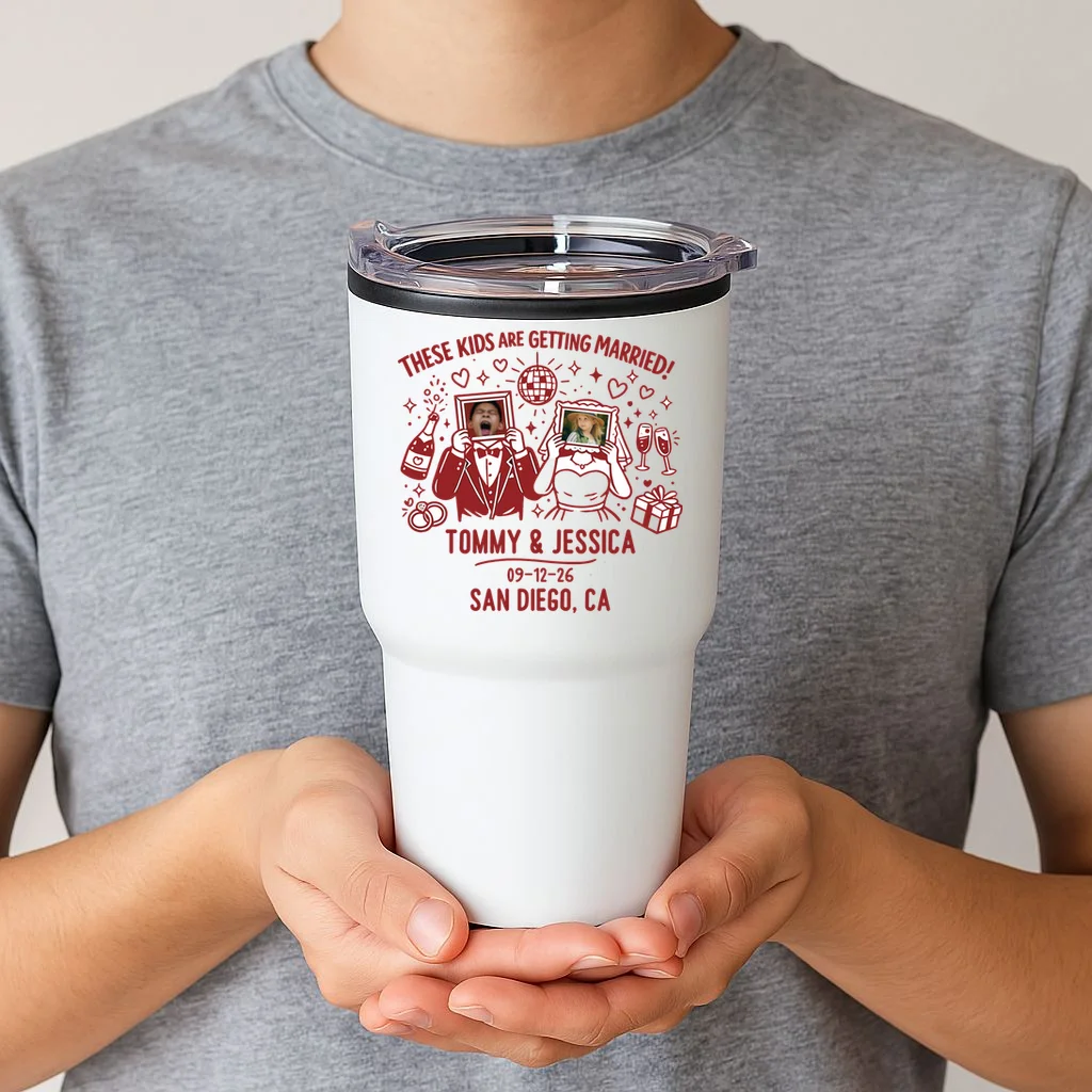 These Kids Are Getting Married Personalized Wedding 20oz Tumbler - Front 1