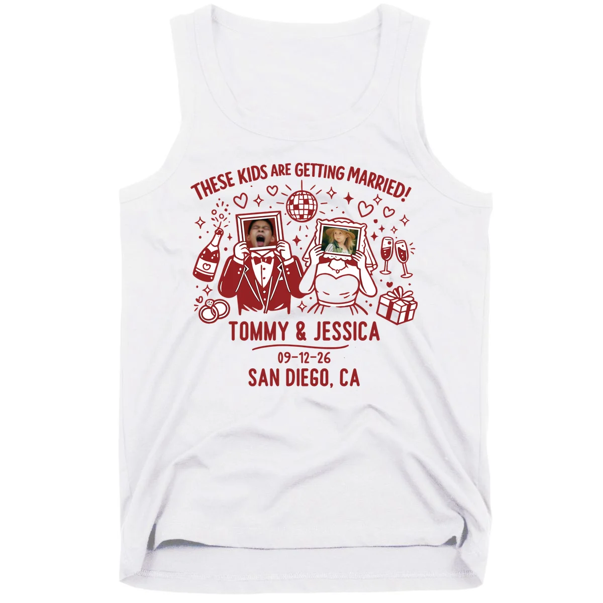 These Kids Are Getting Married Personalized Wedding Tank Top - Front