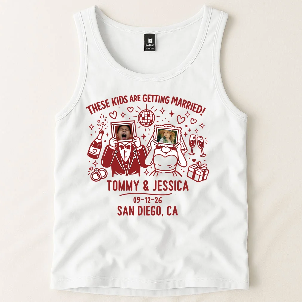 These Kids Are Getting Married Personalized Wedding Tank Top - Front 1
