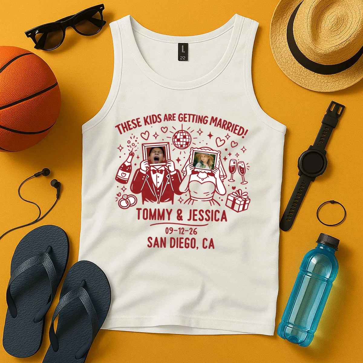 These Kids Are Getting Married Personalized Wedding Tank Top - Front 3