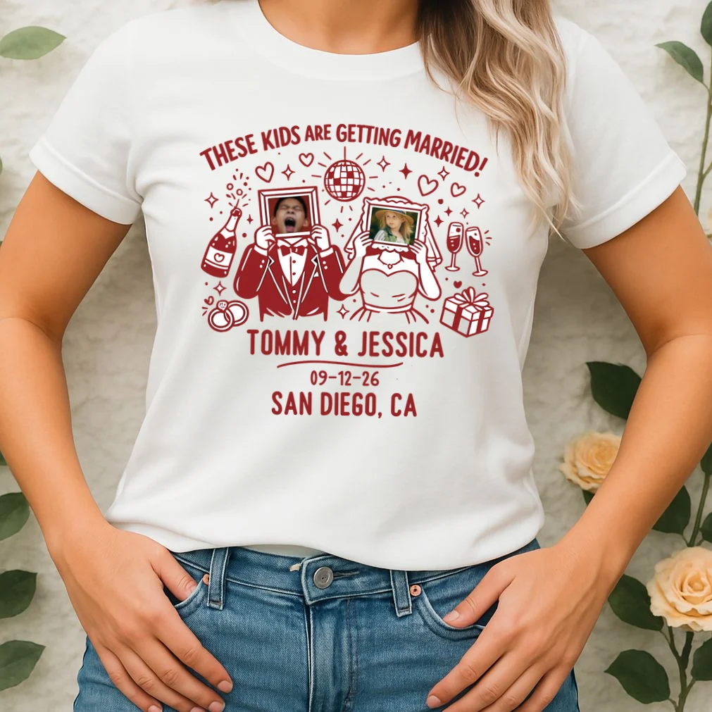 These Kids Are Getting Married Personalized Wedding Women's T-Shirt - Front 1