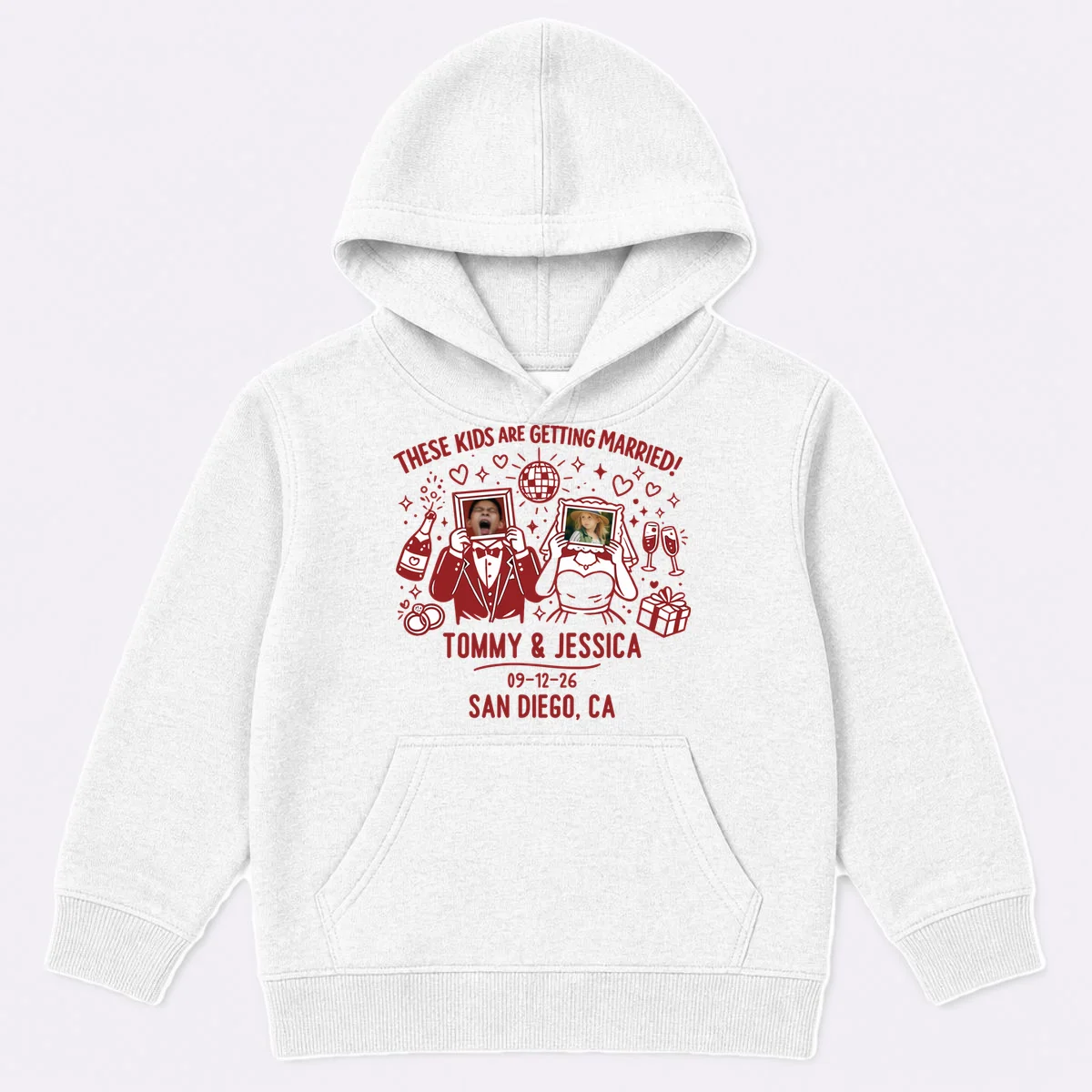 These Kids Are Getting Married Personalized Wedding Kids Hoodie - Front