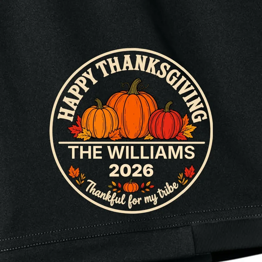 Thanksgiving Family Name & Year Personalized Pumpkin Gift - Thanksgiving pumpkin theme celebrates family, gratitude, and autumn traditions Kids Shorts - Front - Close-up