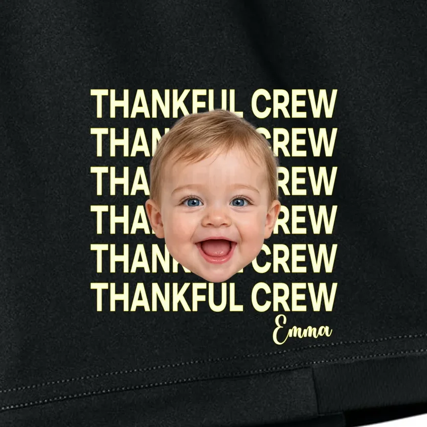 Thankful Crew Personalized Photo & Name Gift - Thankful family crew theme gift Kids Shorts - Front - Close-up