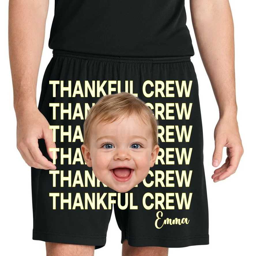 Thankful Crew Personalized Photo & Name Gift - Thankful family crew theme gift Men's Shorts - Front 1