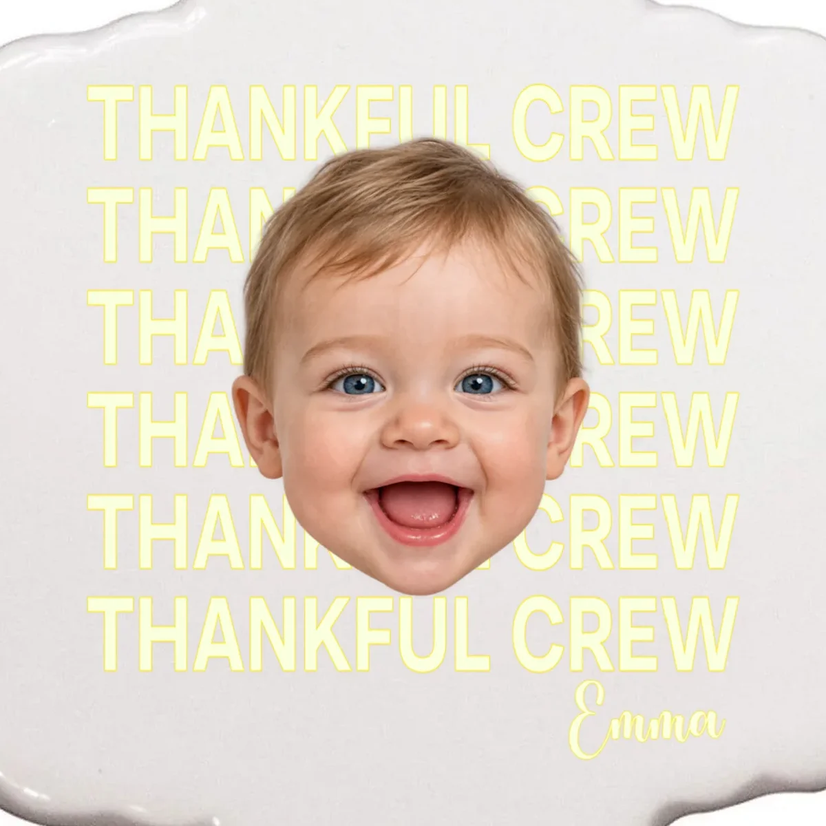 Thankful Crew Personalized Photo & Name Gift - Thankful family crew theme gift Ornament - Front - Close-up