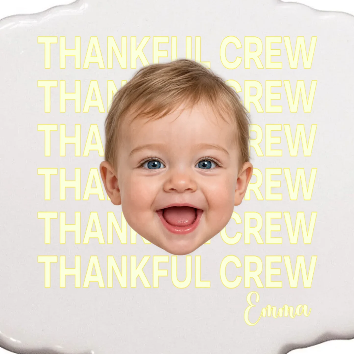 Thankful Crew Personalized Photo & Name Gift - Thankful family crew theme gift Ornament - Front - Close-up