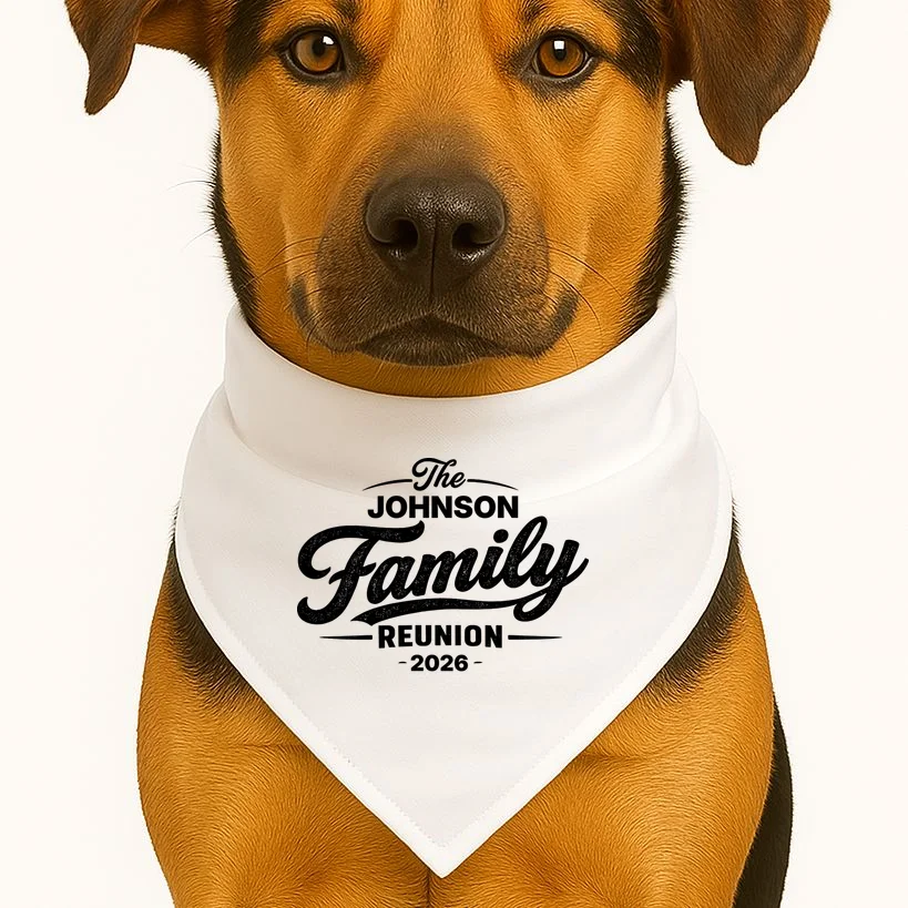 Your Personalized Family Reunion Dog Bandana - Front 1