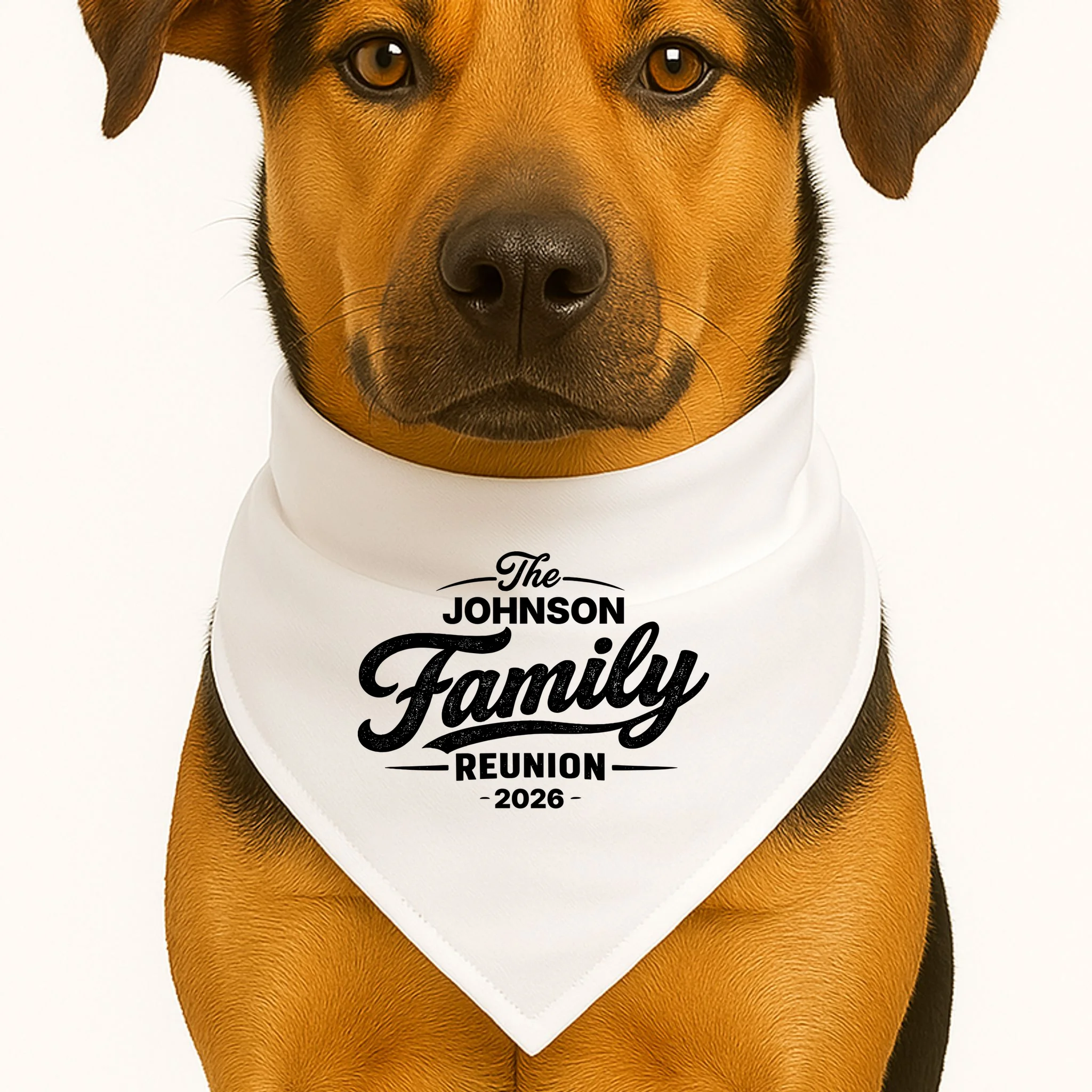Your Personalized Family Reunion Dog Bandana - Front 1