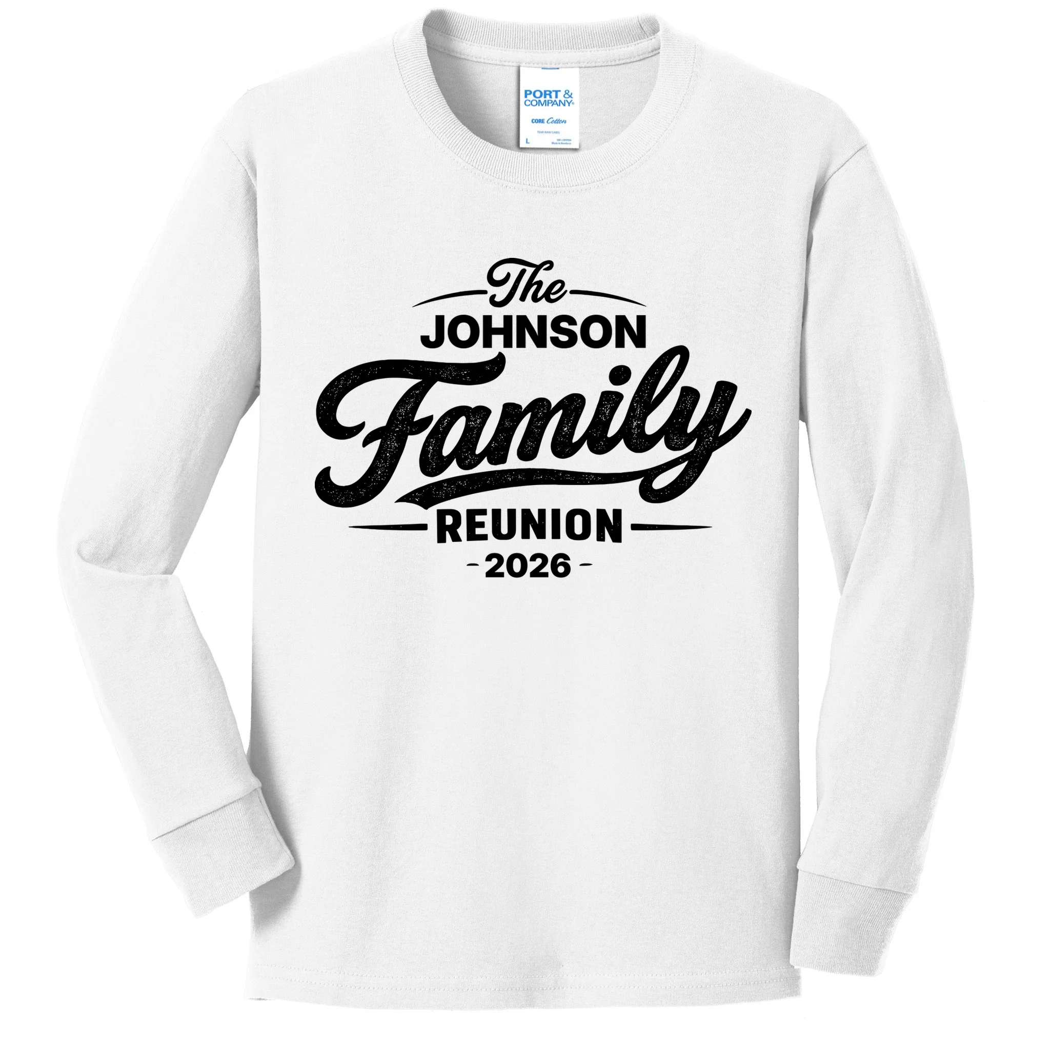 Your Personalized Family Reunion Kids Long Sleeve Shirt - Front