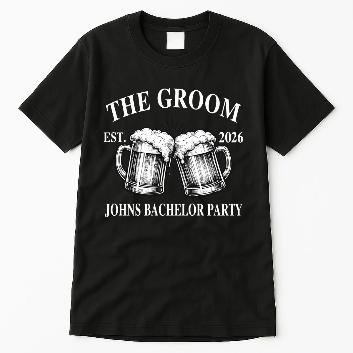 Custom Bachelor Party Beer Mug Personalized Tall T-Shirt - Front