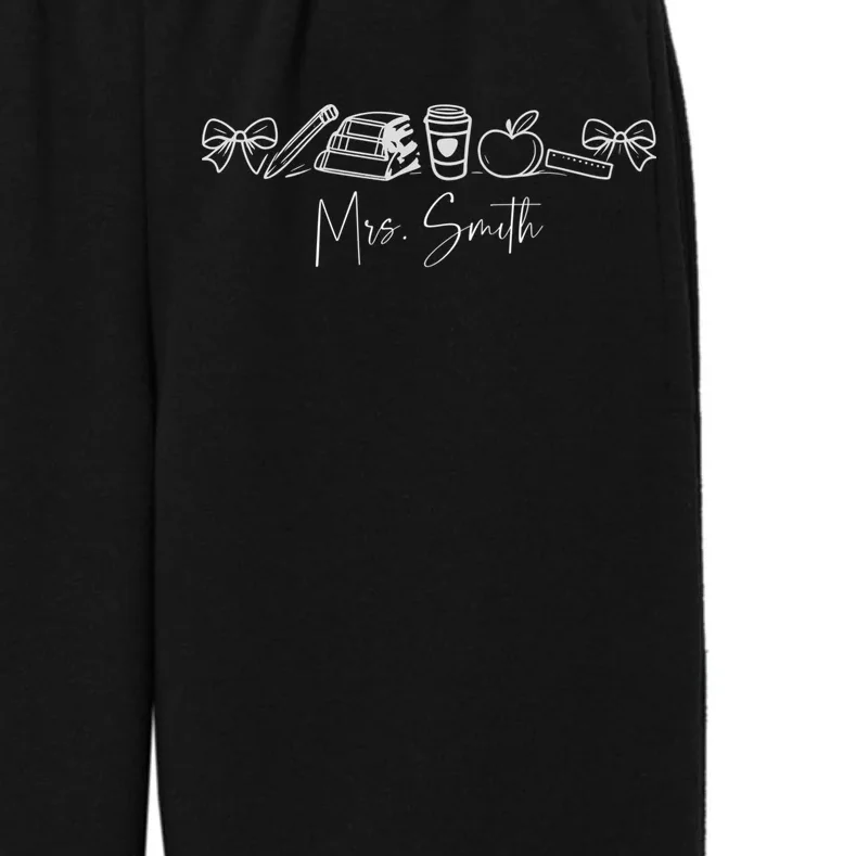 Teacher Name Custom Kids Fleece Sweatpants - Front - Close-up