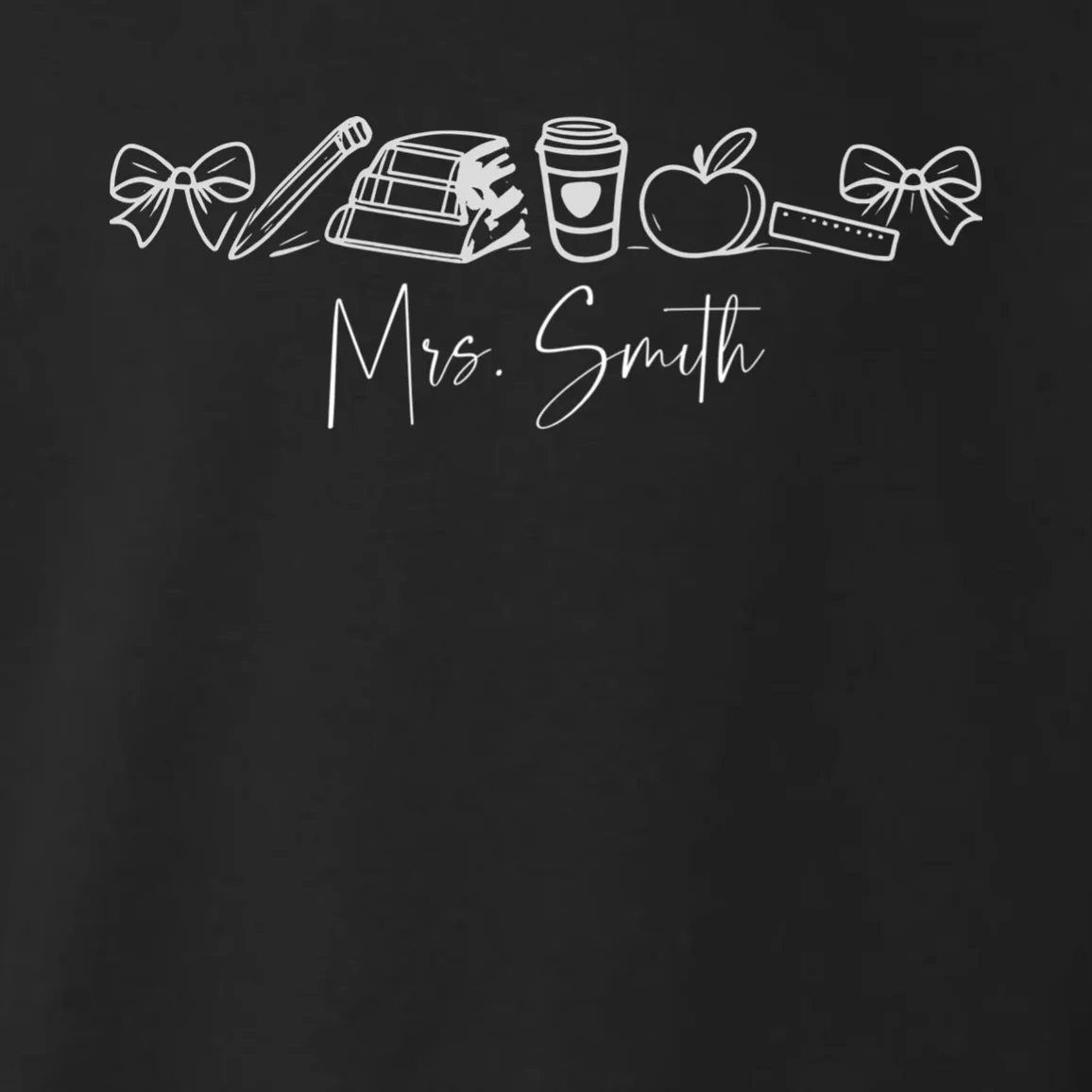 Teacher Name Custom Toddler Hoodie - Front - Close-up