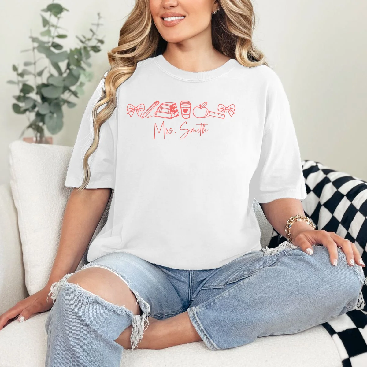 Teacher Name Custom T-Shirt - Front 1
