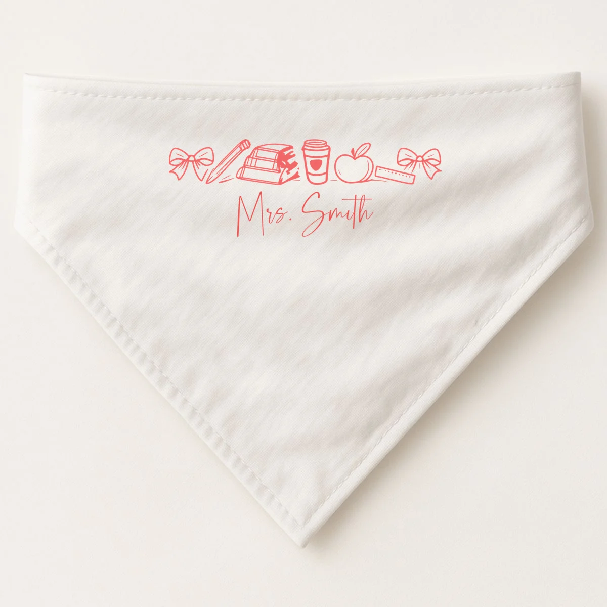 Teacher Name Custom Dog Bandana - Front