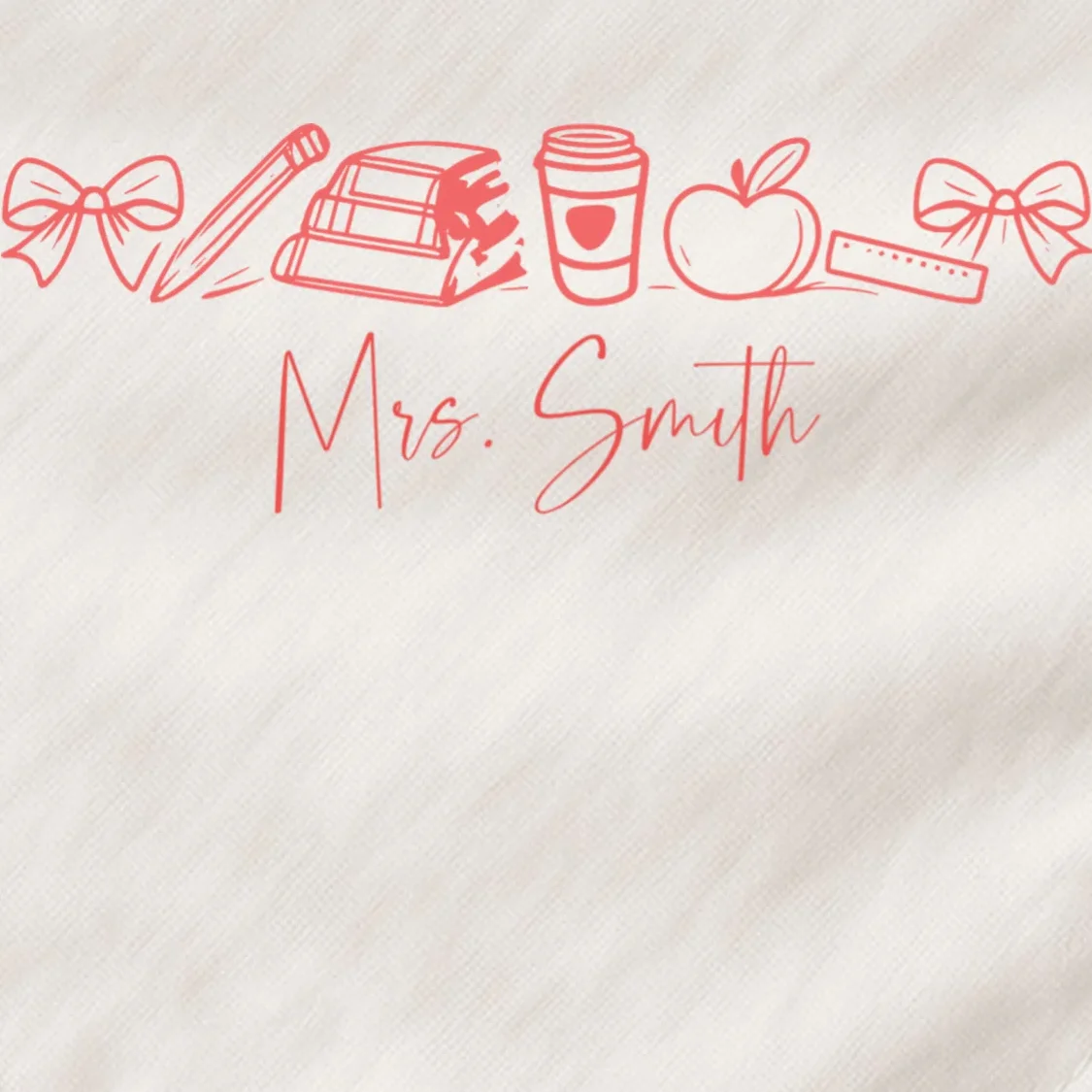 Teacher Name Custom Dog Bandana - Front - Close-up
