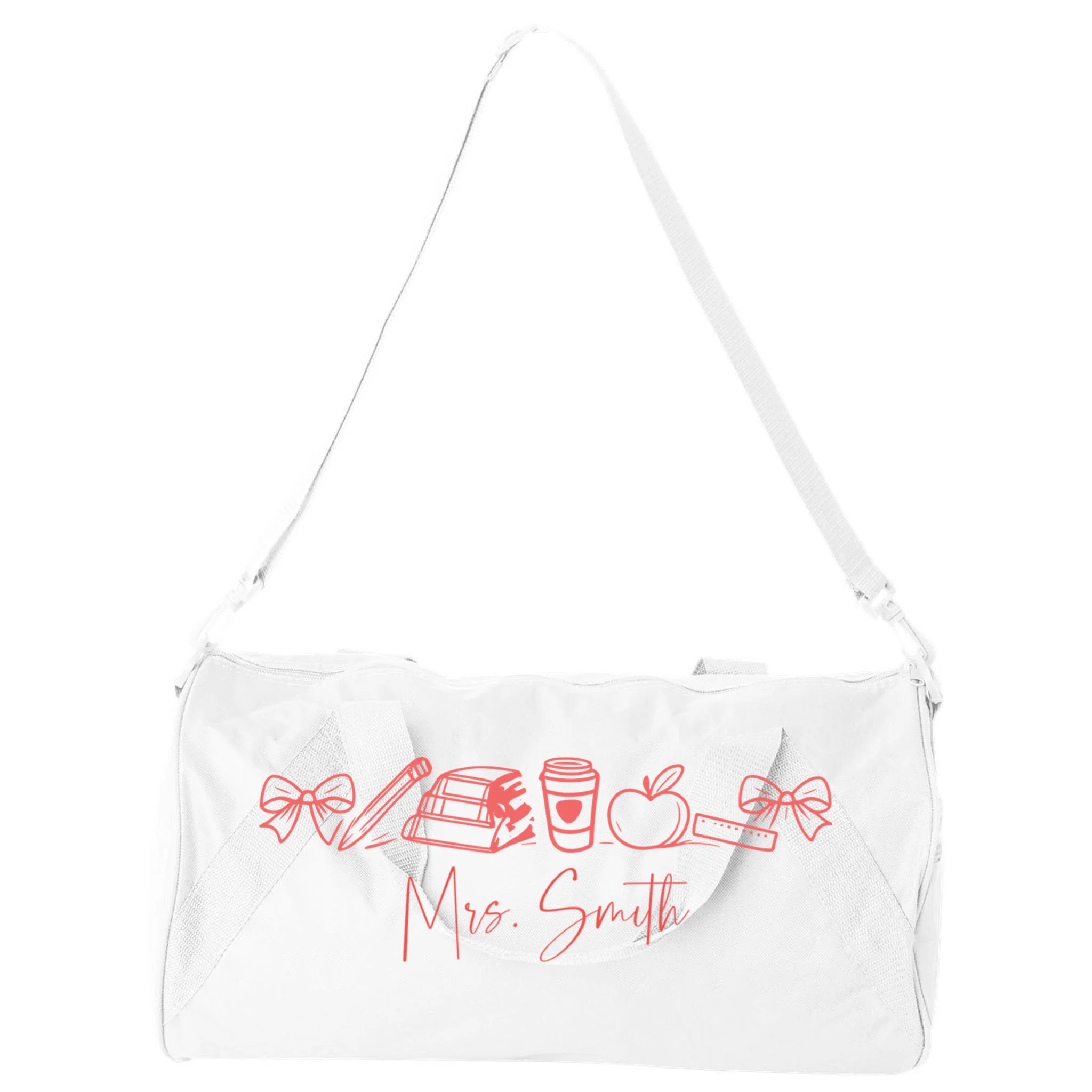 Teacher Name Custom Duffel Bag - Front
