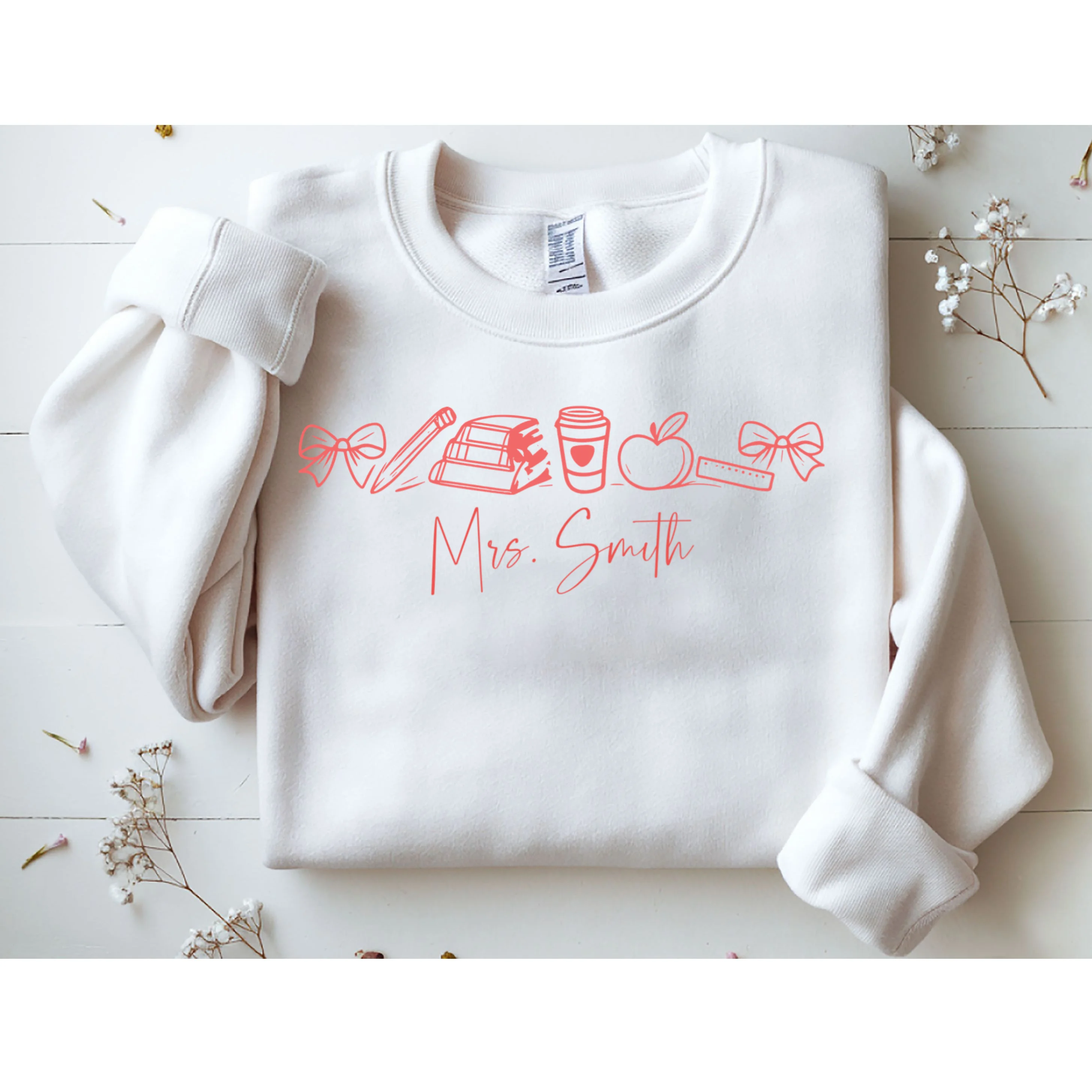 Teacher Name Custom Sweatshirt - Front 1