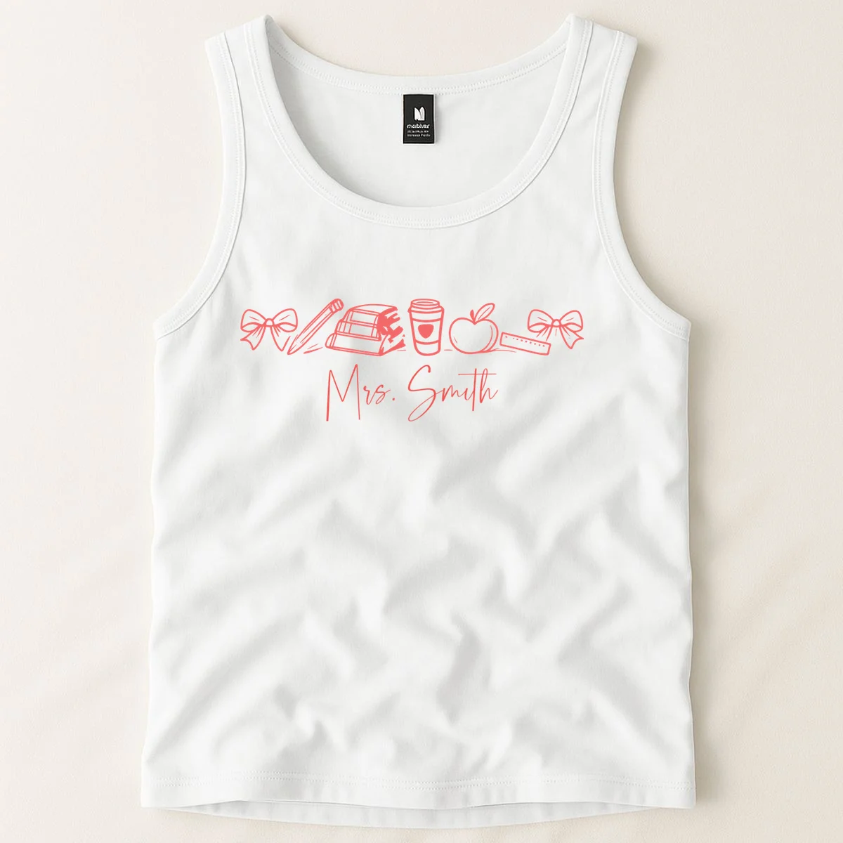 Teacher Name Custom Tank Top - Front 1
