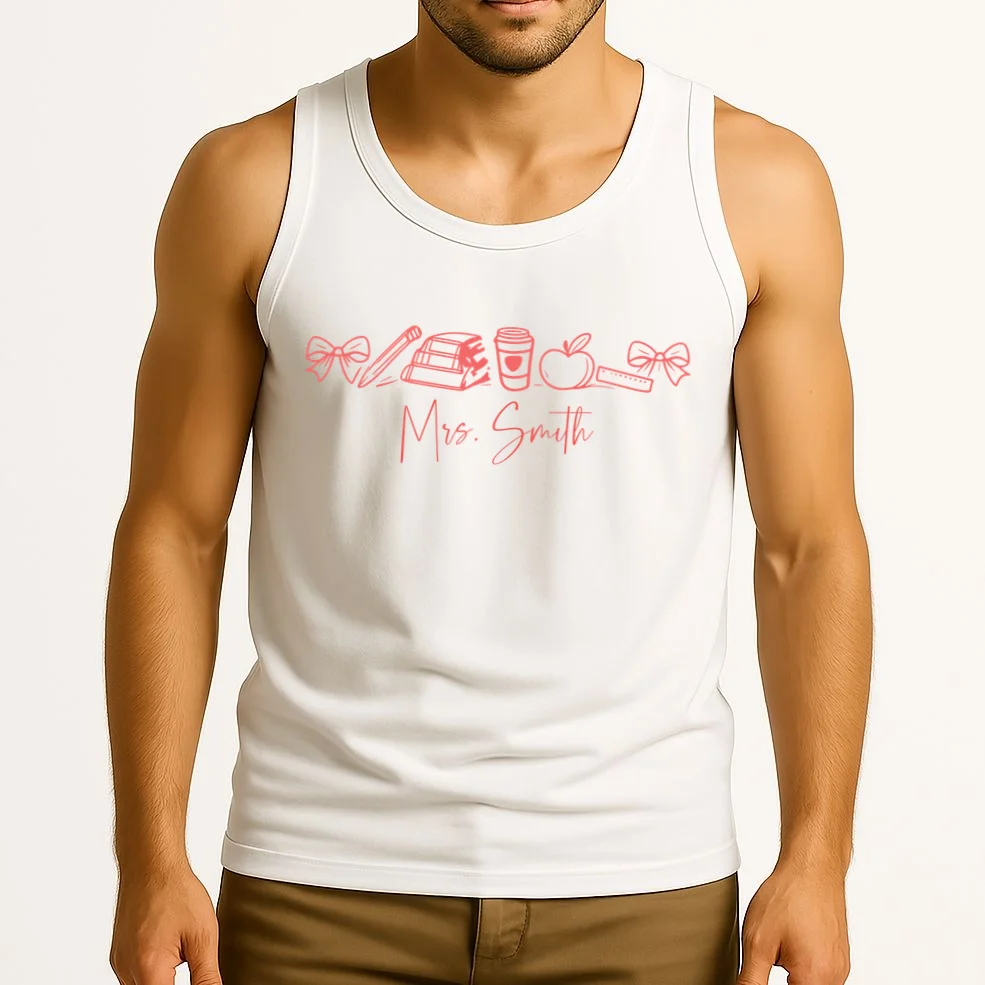 Teacher Name Custom Tank Top - Front 2