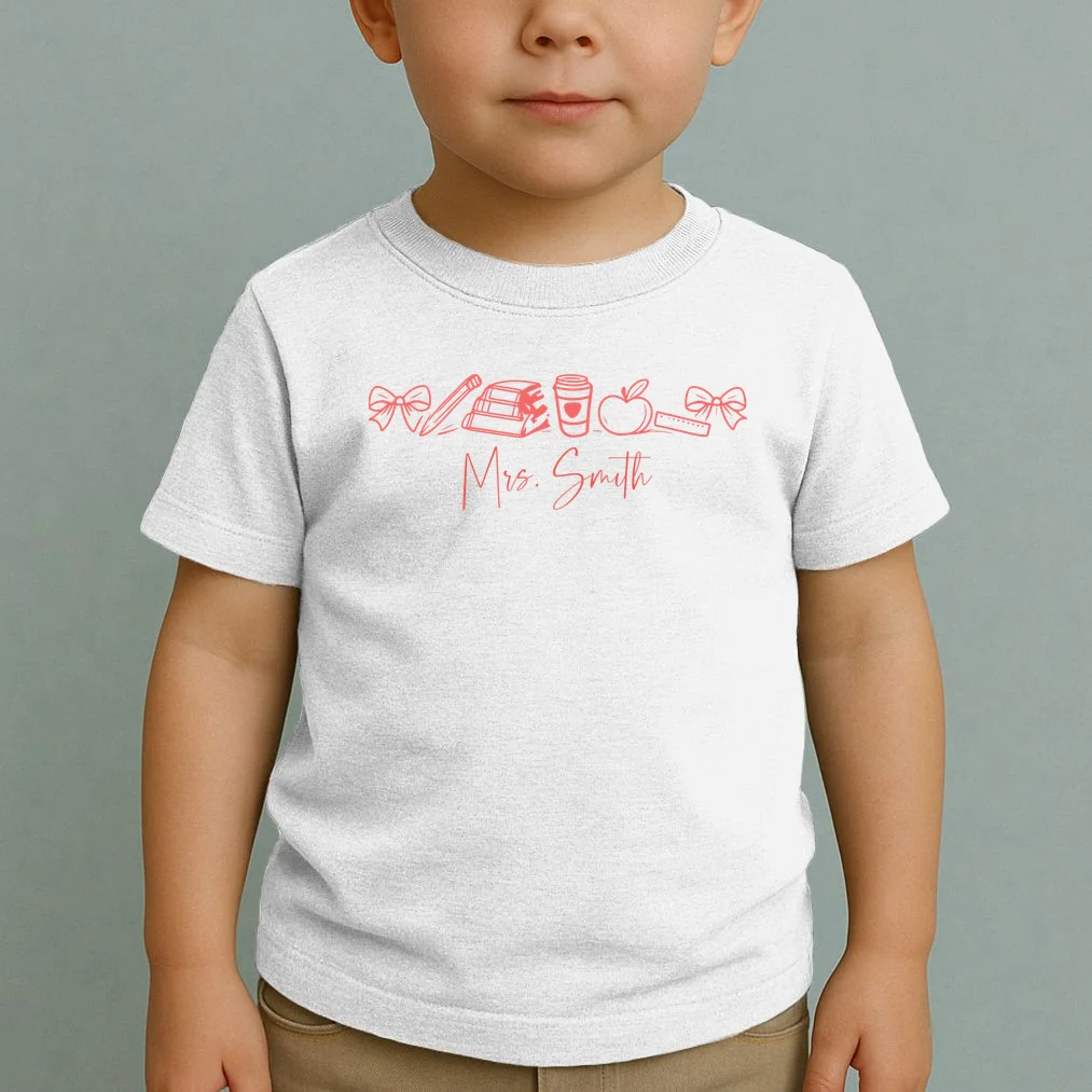 Teacher Name Custom Toddler T-Shirt - Front 1