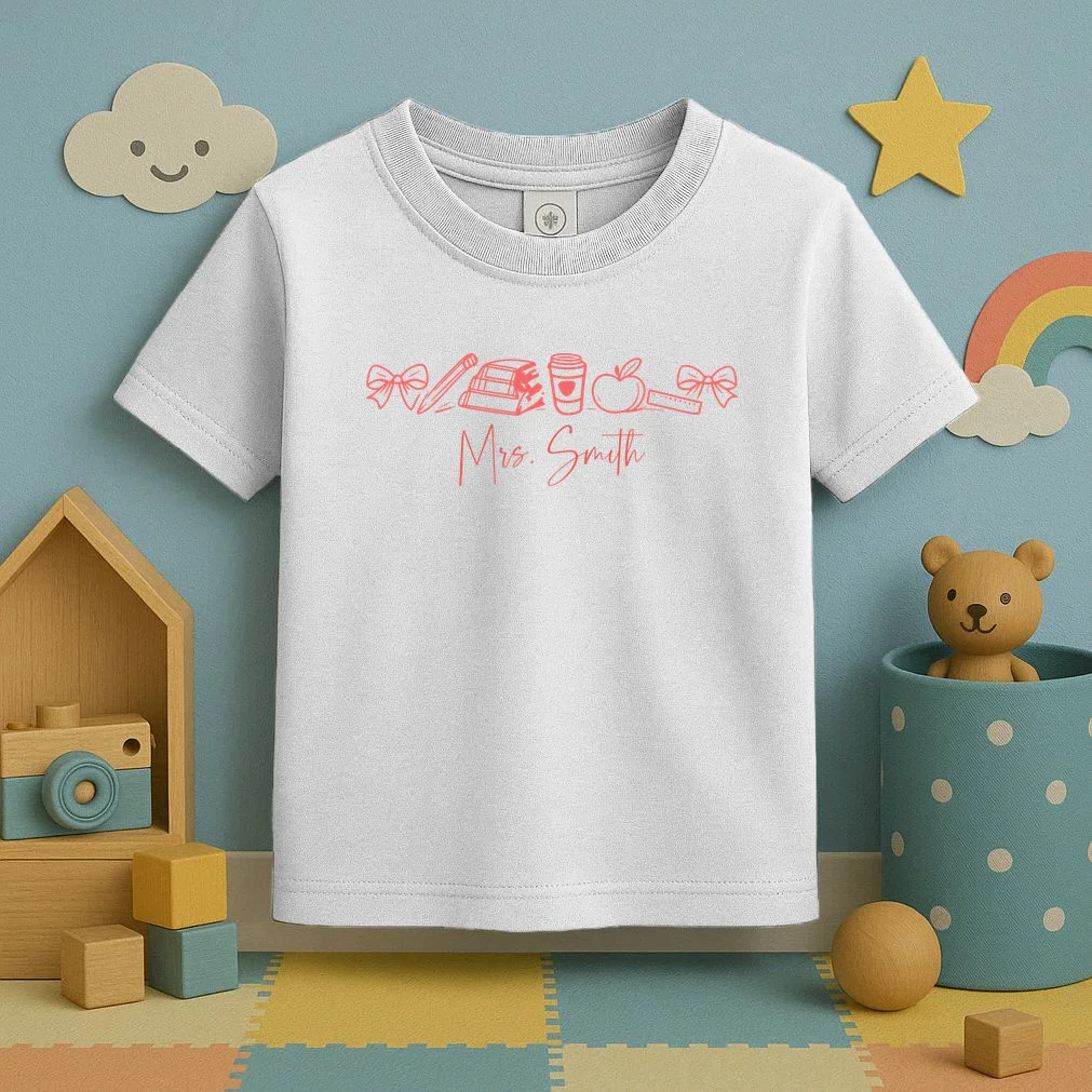 Teacher Name Custom Toddler T-Shirt - Front 2